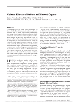 Cellular Effects of Helium in Different Organs
