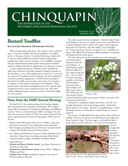 Chinq 21-2 Sum 2013 - Southern Appalachian Botanical Society