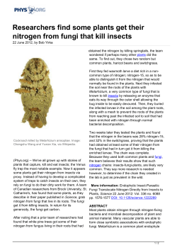 Researchers find some plants get their nitrogen from