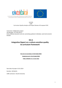 D2.4: Integrative Report on a culture-sensitive quality - ecec