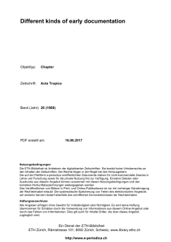 Different kinds of early documentation - E