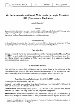 On the taxonomic position of Helix cypria var. major