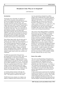 Rwanda in Crisis: Why are we Surprised?