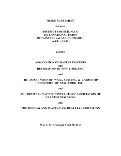 TRADE AGREEMENT between DISTRICT COUNCIL NO. 9