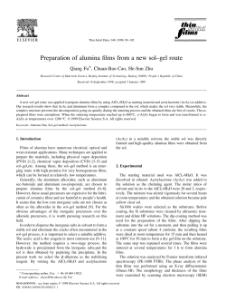 Preparation of alumina films from a new sol±gel route