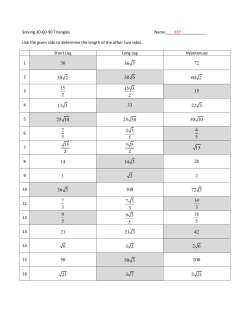 Solving 30-60-90 Triangles Name____KEY___________ Use the