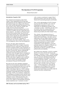 The Question of NATO Expansion