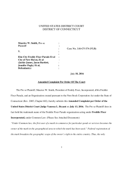 UNITED STATES DISTRICT COURT DISTRICT OF CONNECTICUT