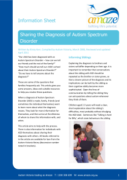 Sharing the Diagnosis of Autism Spectrum Disorder