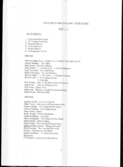 English Lecturer in MDR PU Colleges/PG TEACHER IN