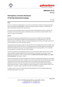 Atmospheric Corrosion Resistance of Hot Dip Galvanized Coatings