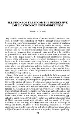 illusions of freedom: the regressive implications of `postmodernism`