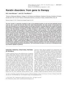 Keratin disorders: from gene to therapy