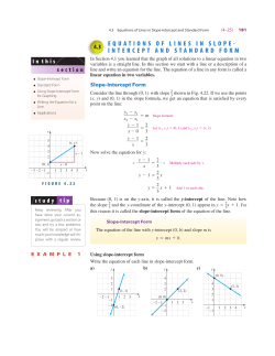 equations of lines in slope- intercept and standard form