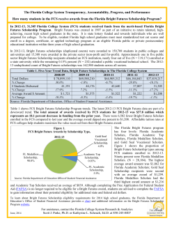 Bright Futures Scholarship - The Florida College System