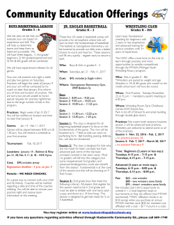 Community Education Offerings