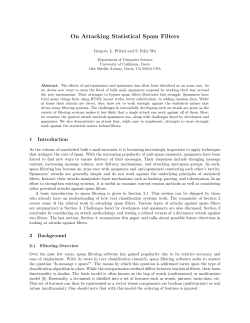 On Attacking Statistical Spam Filters