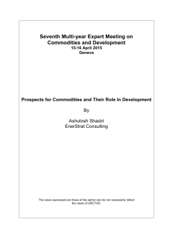 Prospects for commodities and their role in development