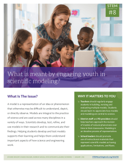 What is meant by engaging youth in scientific modeling?