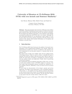 University of Houston at CL-SciSumm 2016: SVMs - CEUR