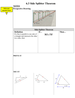 6.3 Side Splitter Theorem