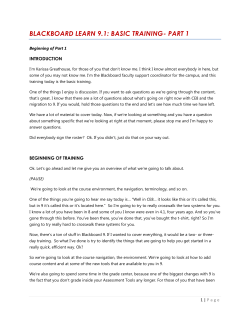 blackboard learn 9.1: basic training- part 1