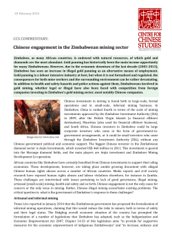 Chinese engagement in the Zimbabwean mining sector