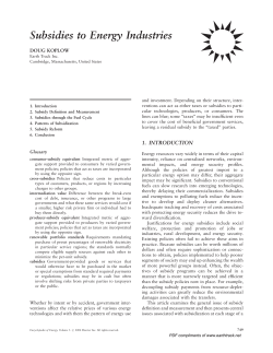Subsidies to Energy Industries
