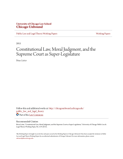 Constitutional Law, Moral Judgment, and the Supreme Court as