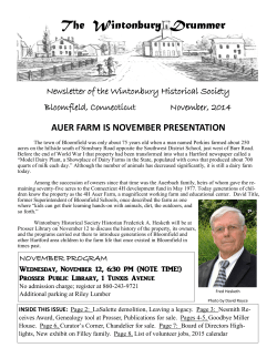 November 2014 - Wintonbury Historical Society
