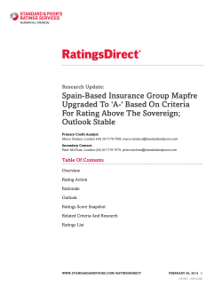 Spain-Based Insurance Group Mapfre Upgraded To `A