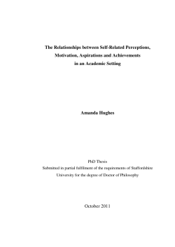 The Relationships between Self-Related Perceptions, Motivation