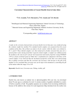 Corrosion Characteristics of Ascast Ductile Iron in Lime Juice