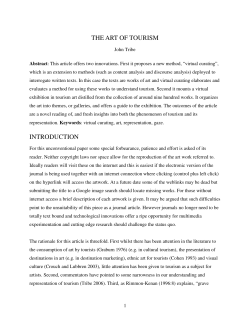 THE ART OF TOURISM INTRODUCTION