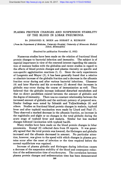 PLASMA PROTEIN CHANGES AND SUSPENSION STABILITY