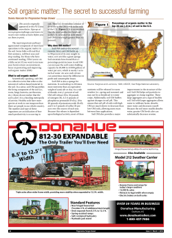 Soil organic matter: The secret to successful