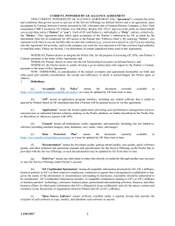 CURRENT, POWERED BY GE ALLIANCE AGREEMENT THIS