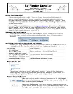 SciFinder Scholar - JMU Library