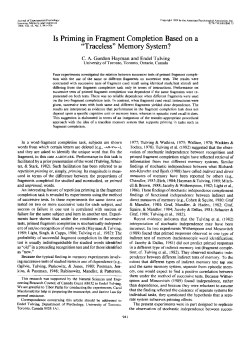 Is Priming in Fragment Completion Based on a