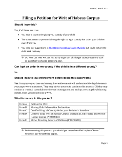 Filing a Petition for Writ of Habeas Corpus