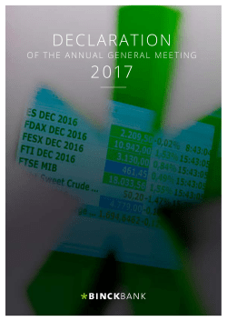 the agenda. - BinckBank NV