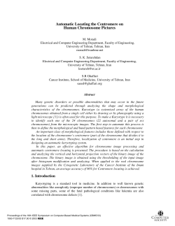 Automatic locating the centromere on human chromosome pictures