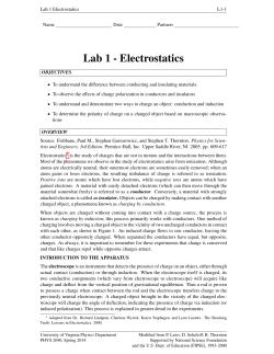 Lab 1 - Electrostatics - ITS