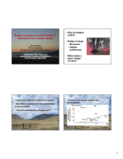 Presentation: Badger ecology in coastal California: implications for