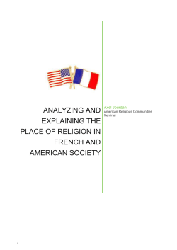 analyzing and explaining the place of religion in french and