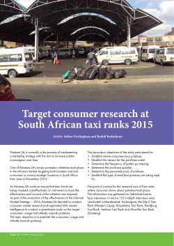 Target consumer research at South African taxi ranks 2015