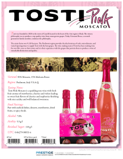 Tasting Notes: Food Pairings: Alcohol: 7.0% Acidity: 5.5 g/l Residual