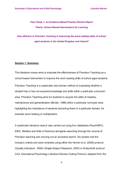 How effective is Precision Teaching in improving the word