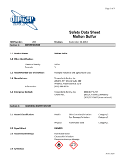 Molten Sulfur SDS