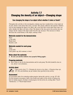 Activity 7.7 Changing the density of an object
